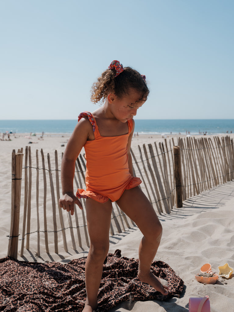 Girls - Fleur de Marie One Piece - Floral Sunset / Tangerine Tide (2-in-1)